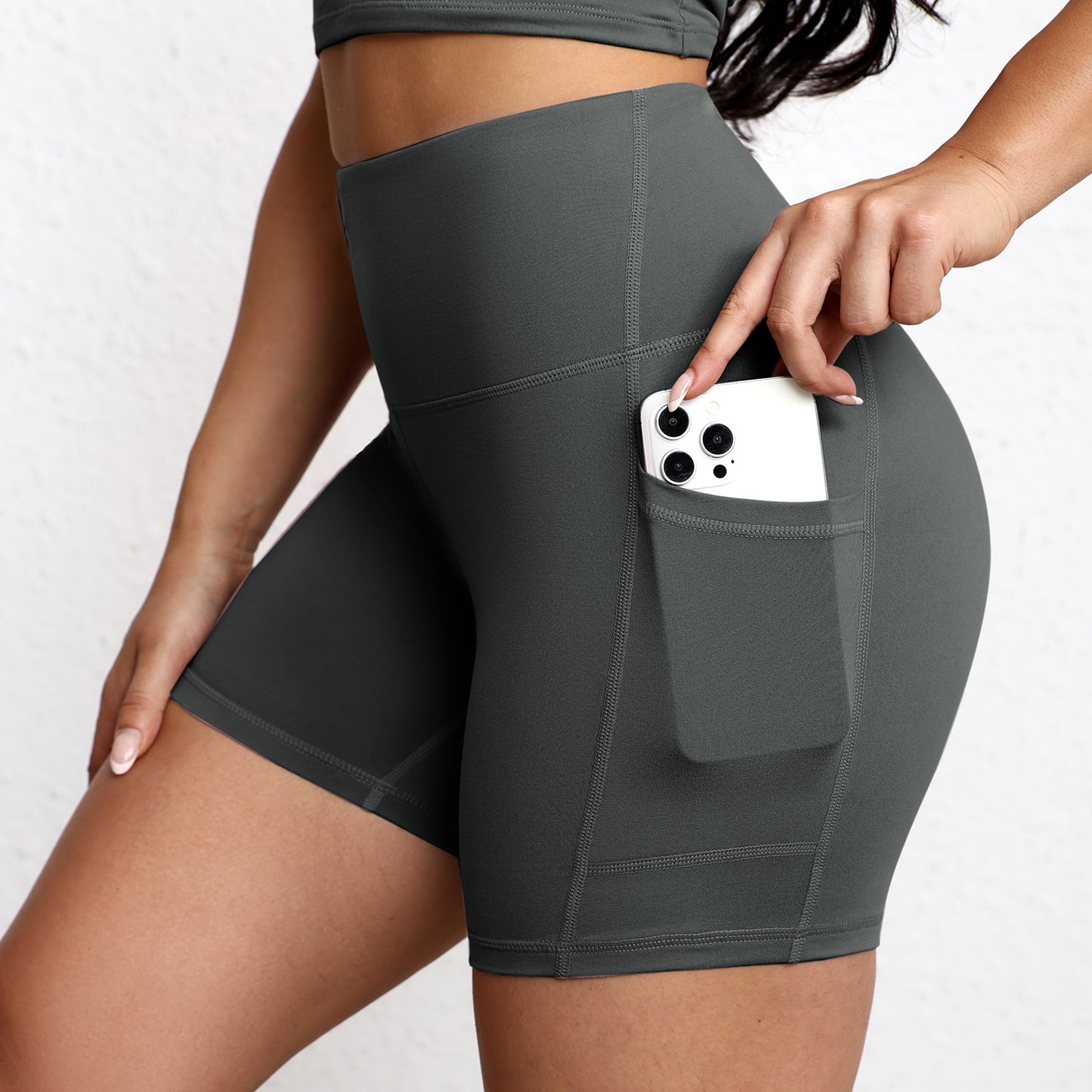 Short grossesse extensible pour yoga – Confort évolutif avec poche pratique Bébé Bambin