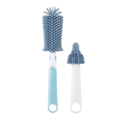 Goupillon Biberon Silicone | Tête Rotative 360° | Embout Tétine Intégré
