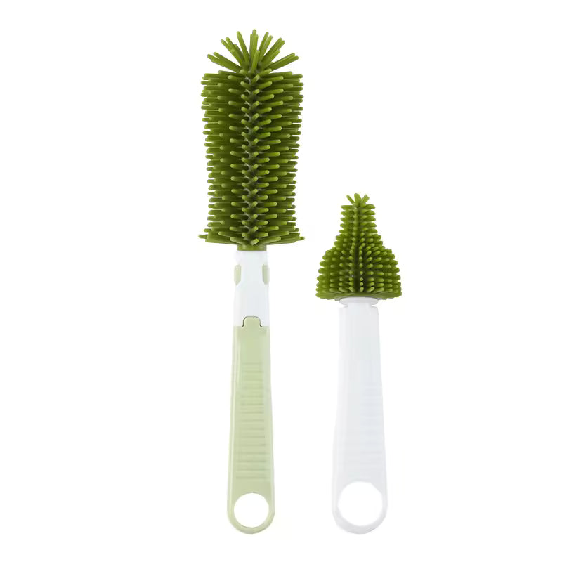 Goupillon Biberon Silicone | Tête Rotative 360° | Embout Tétine Intégré