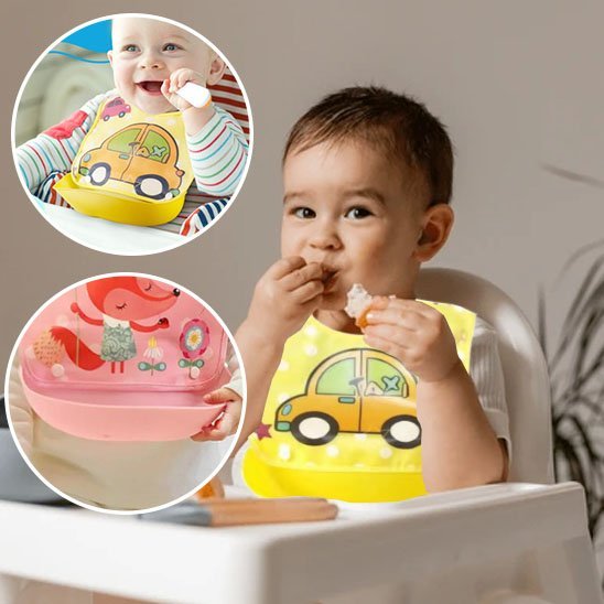 Bavoir bébé imperméable à poche ultra-absorbant - Repas - Bébé Bambin - Bébé Bambin