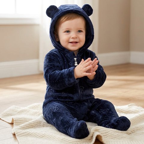 Combinaison chaud et doux pour bébé ourson ou étoile Bébé Bambin - Bébé Bambin