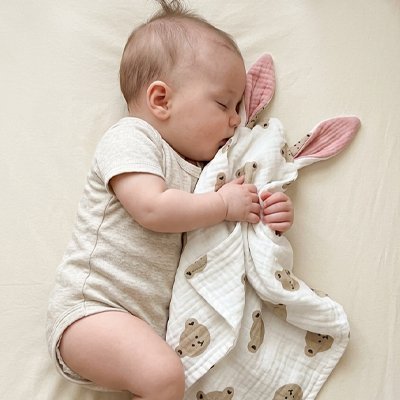 Doudou bébé ourson ultra-doux double texture éveil sensoriel – Bébé Bambin - Bébé Bambin