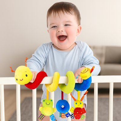 Spirale d'Activité Bébé Sensorielle avec Hochets | Bébé Bambin - Bébé Bambin