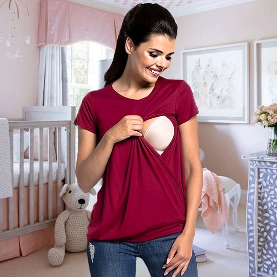 T-shirt de grossesse pour allaiter bébé confortable, élégant et discret Bébé Bambin - Bébé Bambin