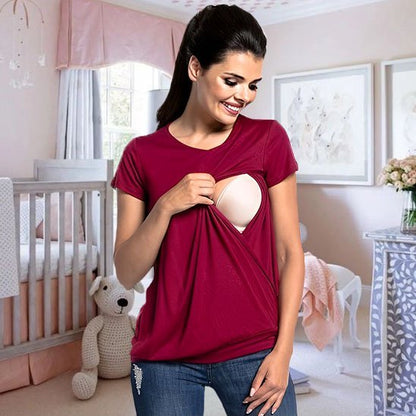 T-shirt de grossesse pour allaiter bébé confortable, élégant et discret Bébé Bambin - Bébé Bambin